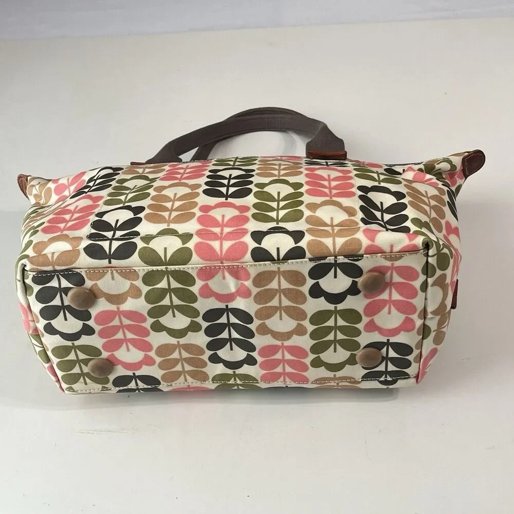 ORLA KIELY ETC floral stem print laminate canvas large tote handbag